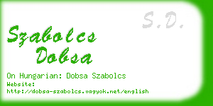szabolcs dobsa business card